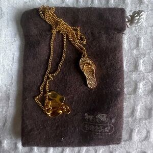 Coach flip flop stone necklace
